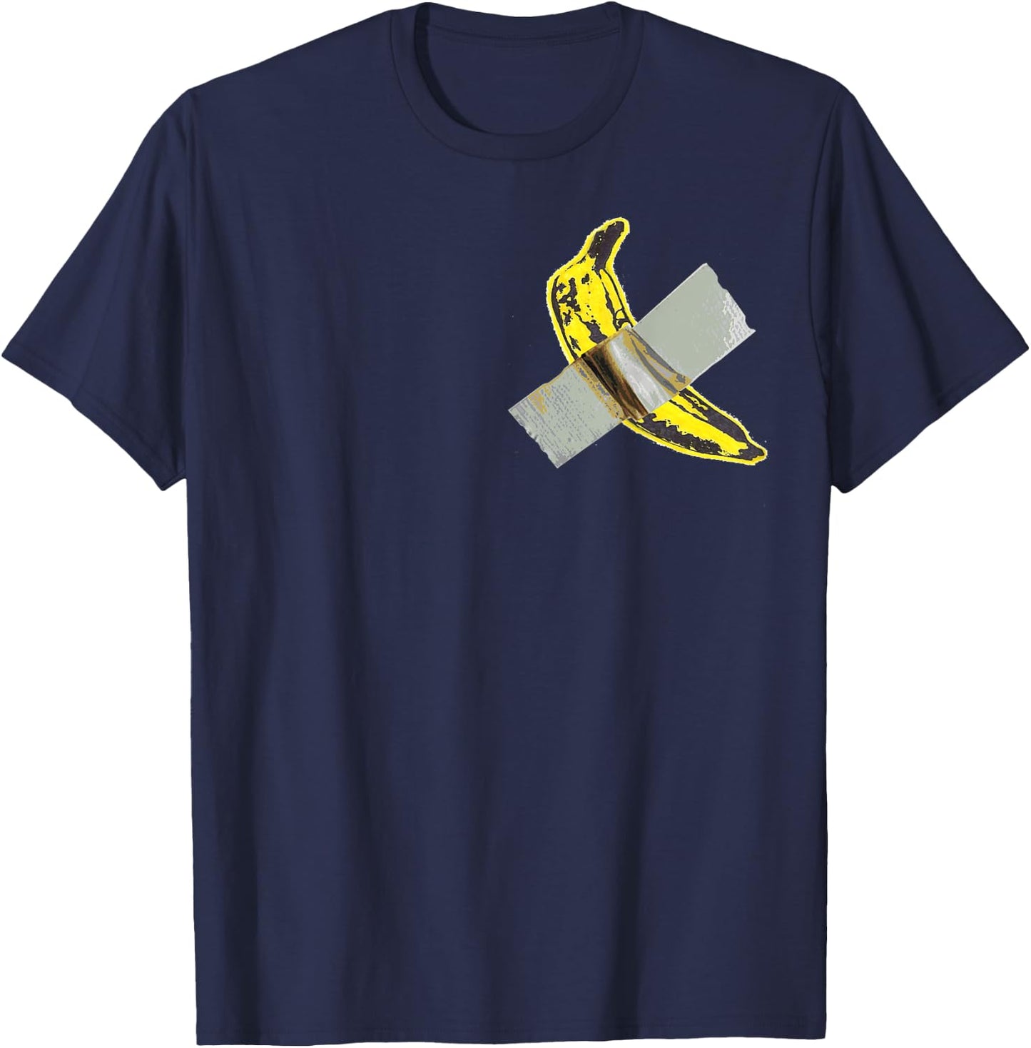 Banana Duct Taped To Wall 100K Because Basel Miami Art T-Shirt - T-Shirt | Navy