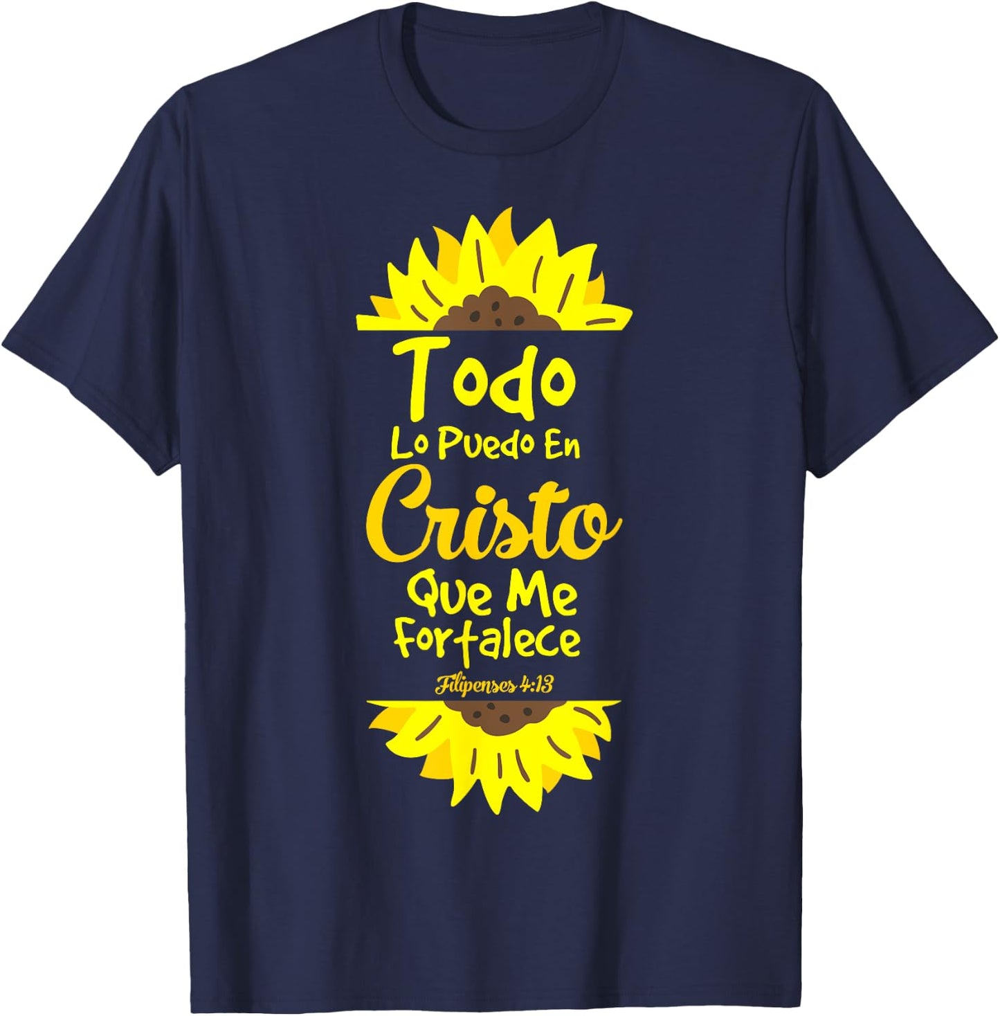 Motivational Spanish Verses Christians Jesus Cristo Amor T-Shirt - T-Shirt | Navy
