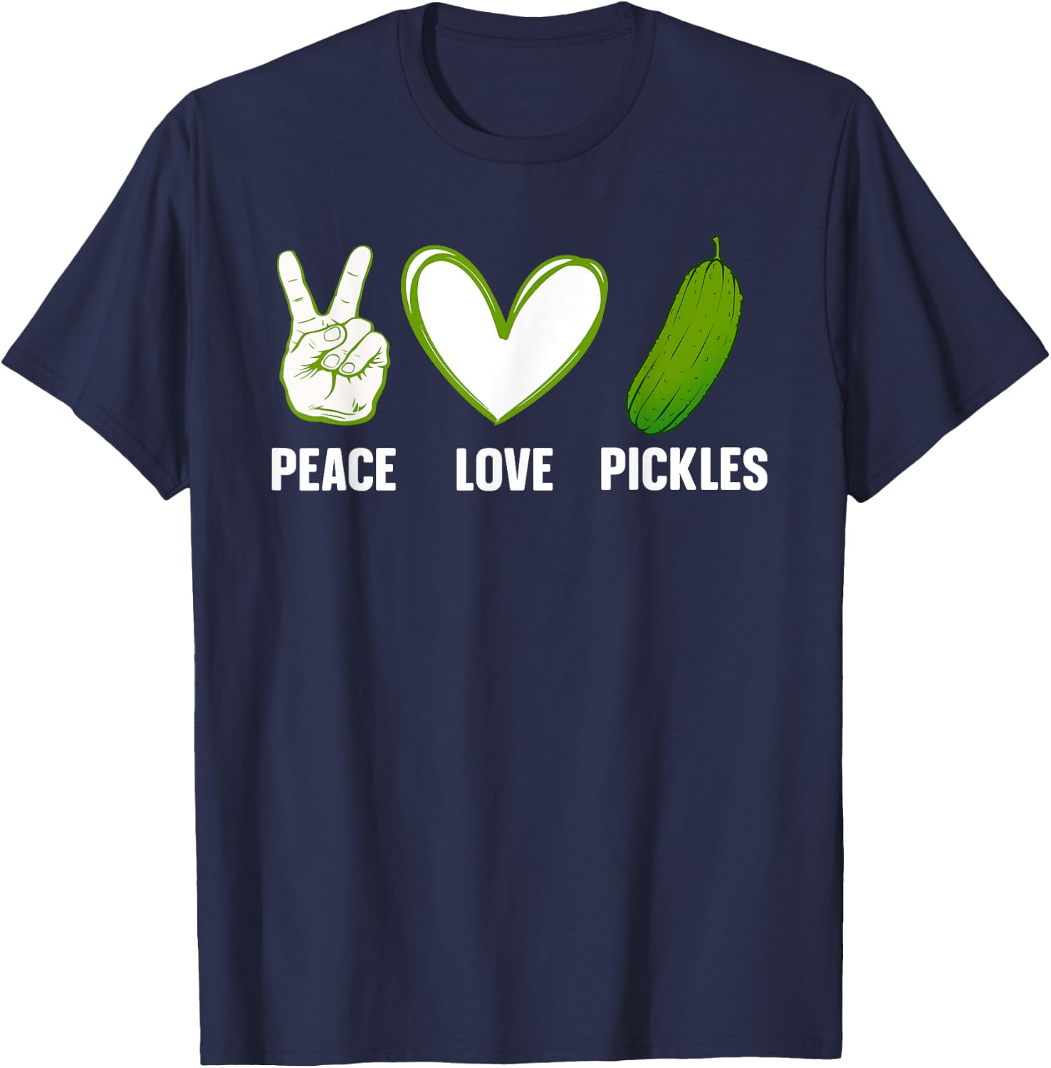 Funny Pickle Themed Design Women Kids Pickle Lover T-Shirt - T-Shirt | Navy