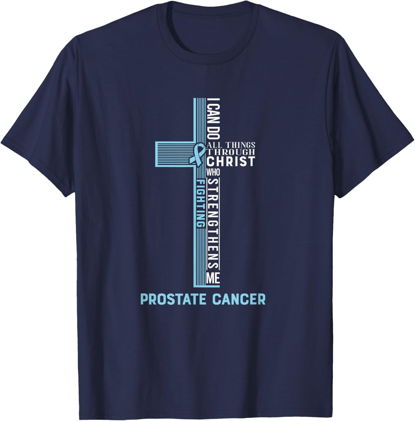 Prostate Cancer Fight Cancer Ribbon T-Shirt - T-Shirt | Navy