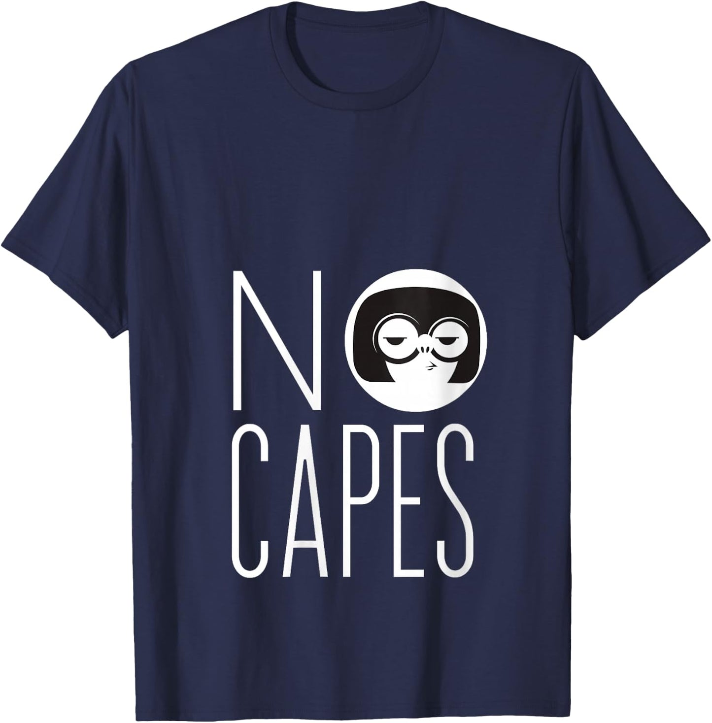 Disney Pixar The Incredibles 2 Edna Mode No Capes Logo V-Neck T-Shirt - T-Shirt | Navy
