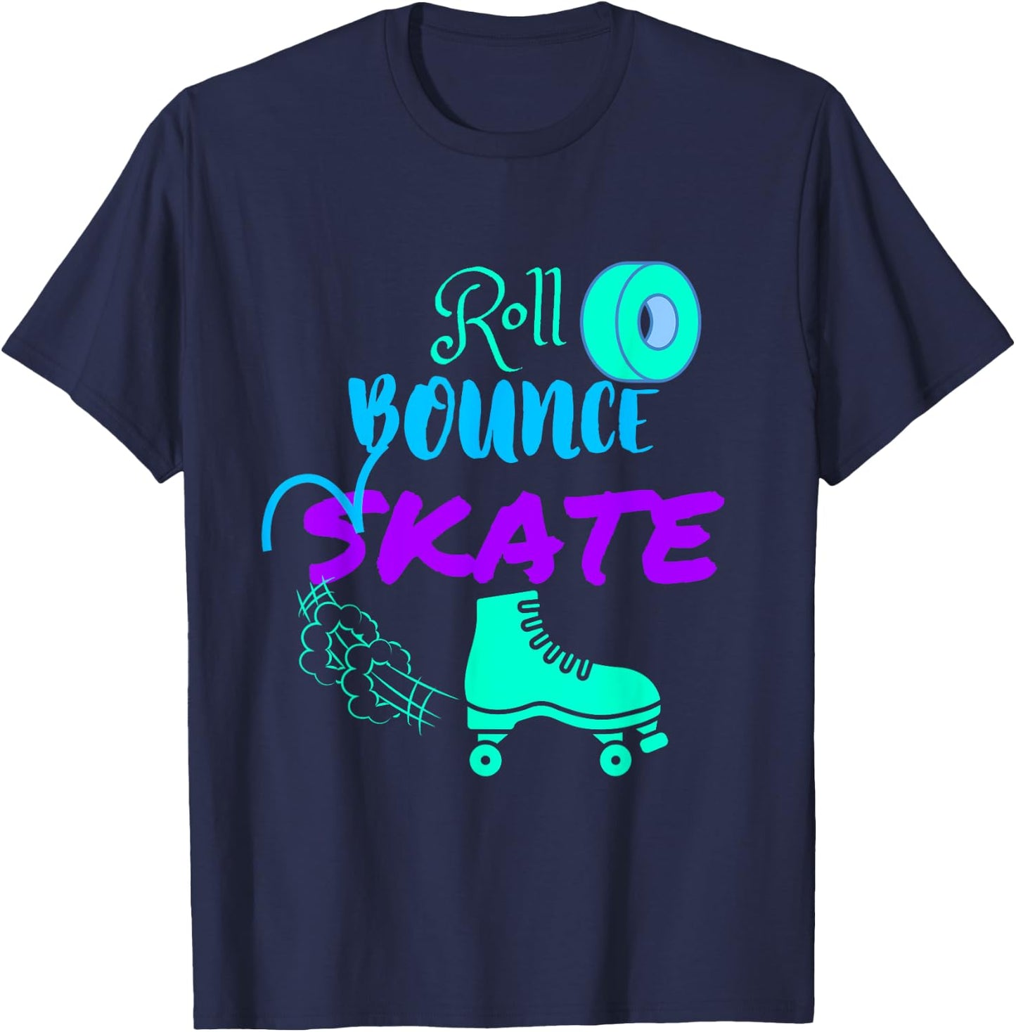 Roll Bounce Skate | Rollerskating T-Shirt - T-Shirt | Navy