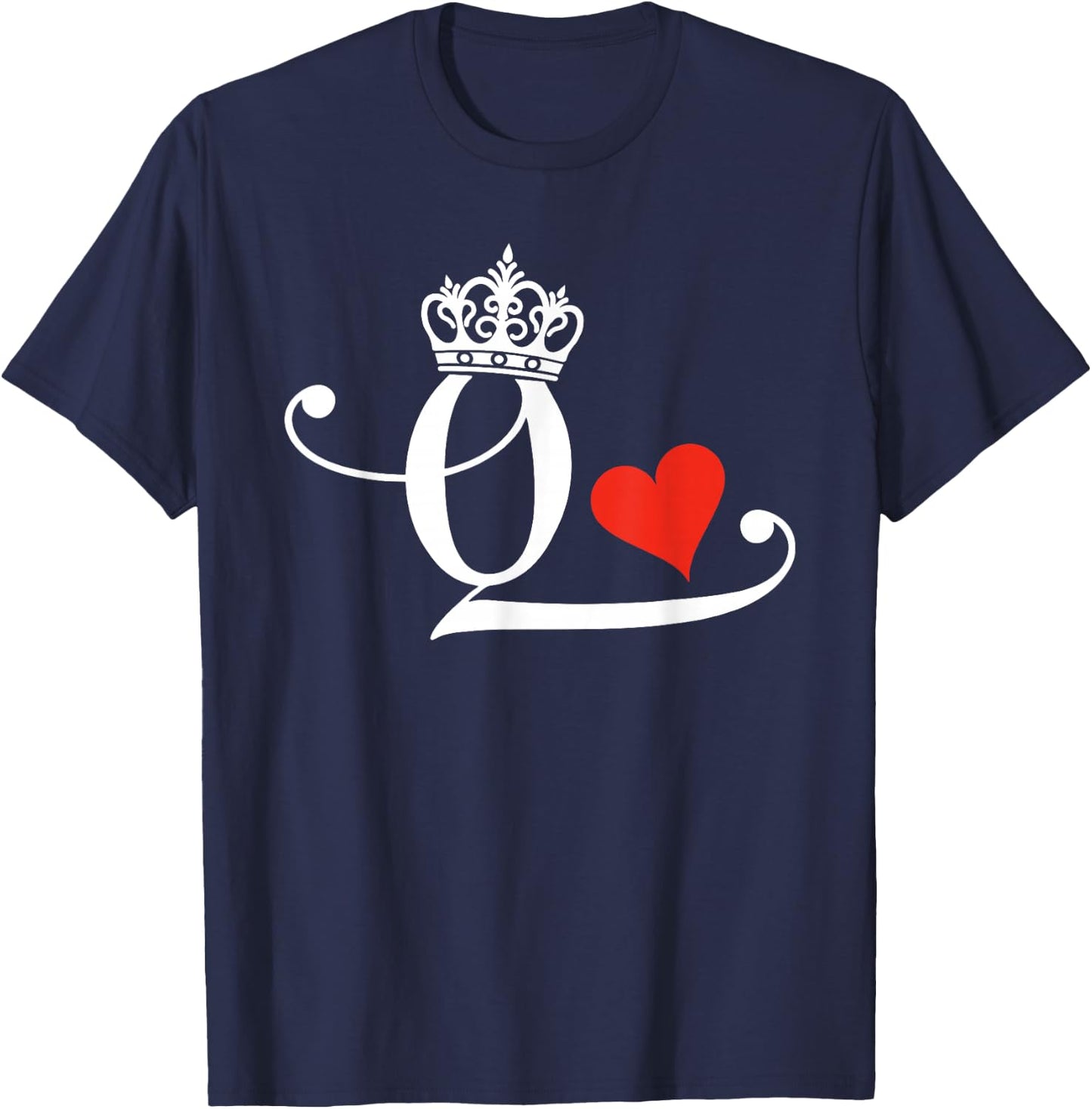 King & Queen of Hearts Matching Couple Saint Valentine's Day T-Shirt - T-Shirt | Navy