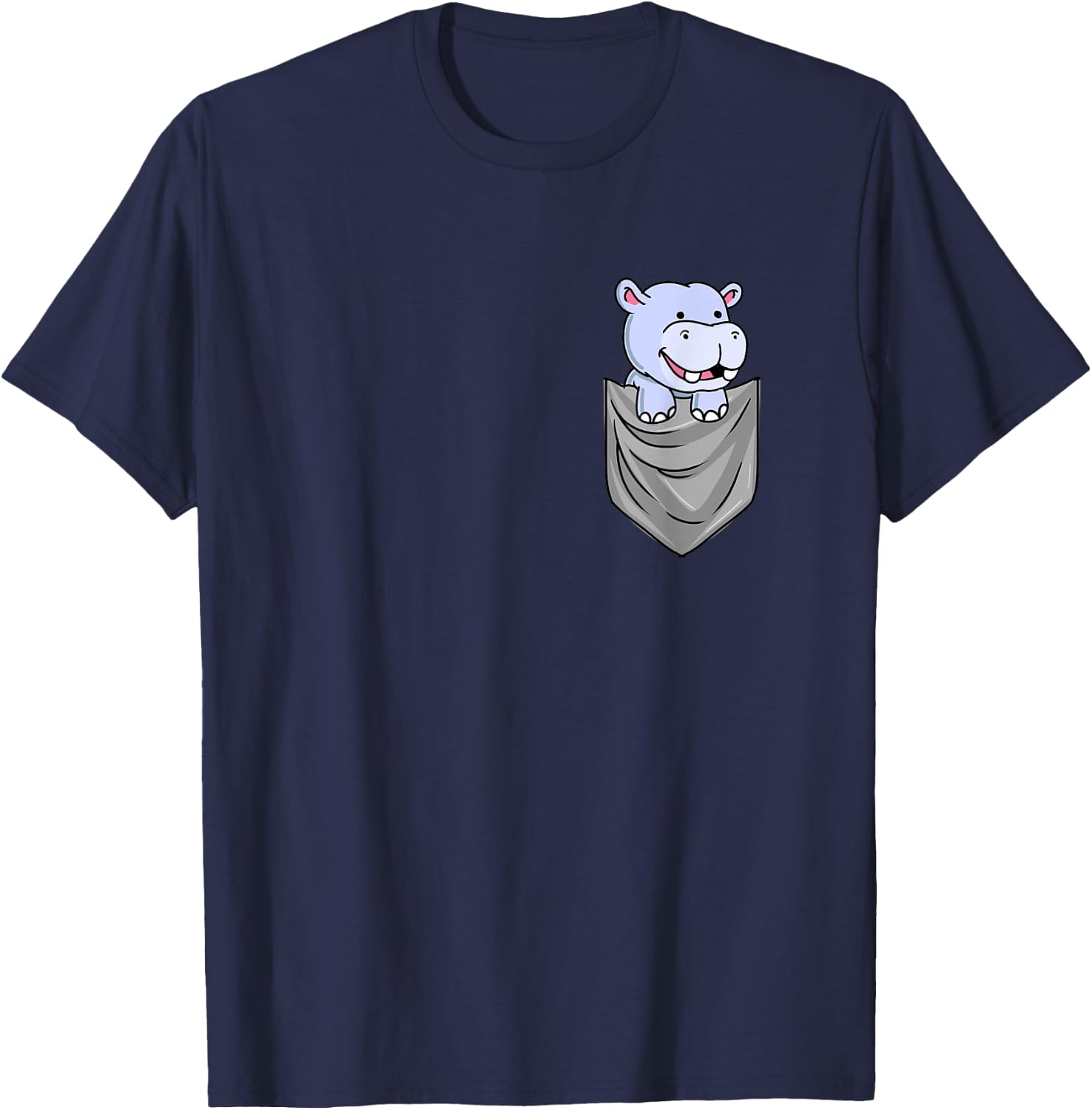 Hippo In Pocket Hippopotamus Gift T-Shirt - T-Shirt | Navy