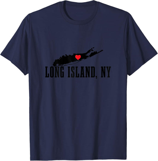 Long Island New York NY Vintage USA America Souvenir T-Shirt - T-Shirt | Navy