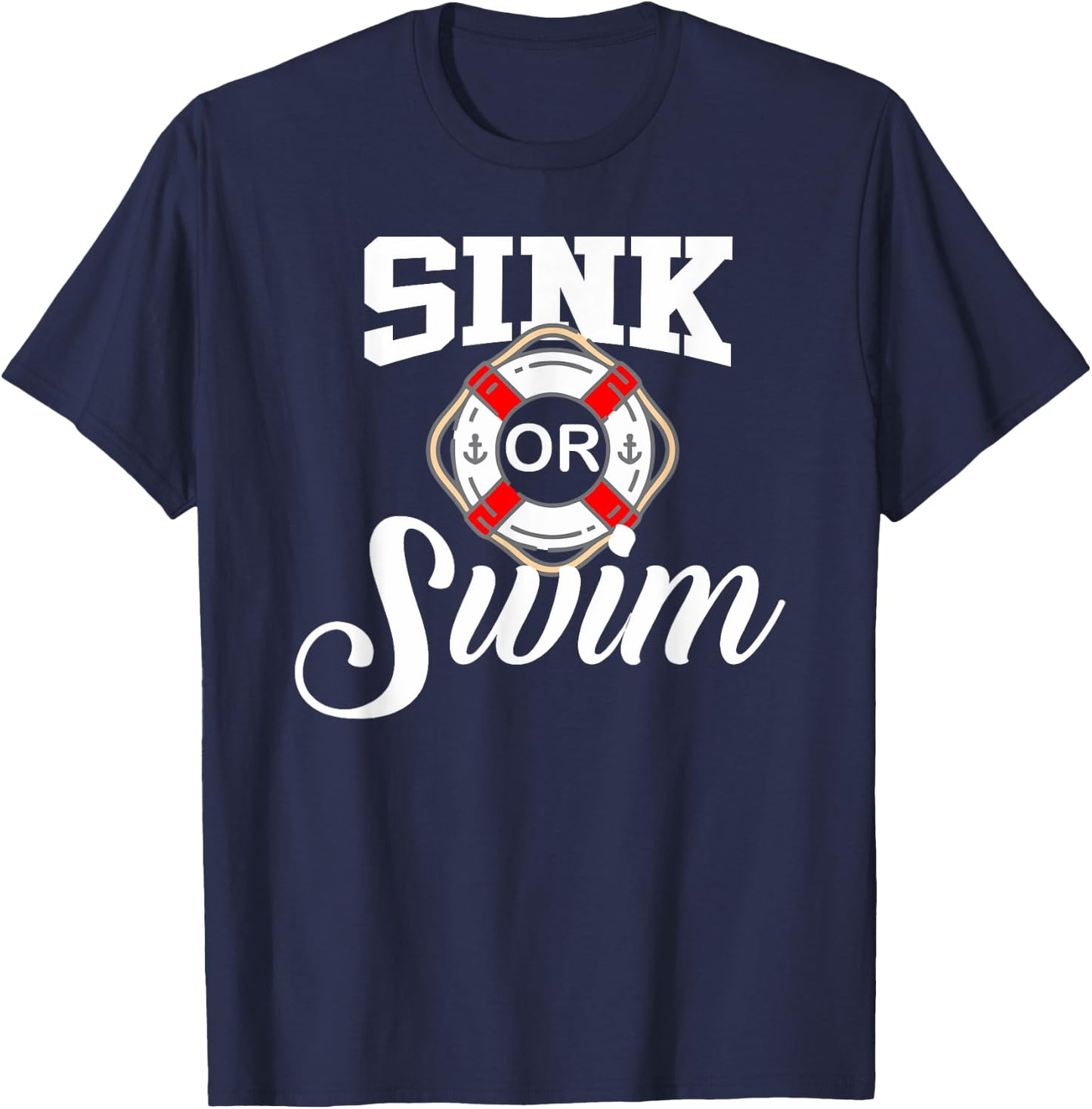 Sink or Swim flotation device pool party men kids T-Shirt - T-Shirt | Navy