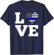 Love Thin Blue Line Police T-Shirt - T-Shirt | Navy