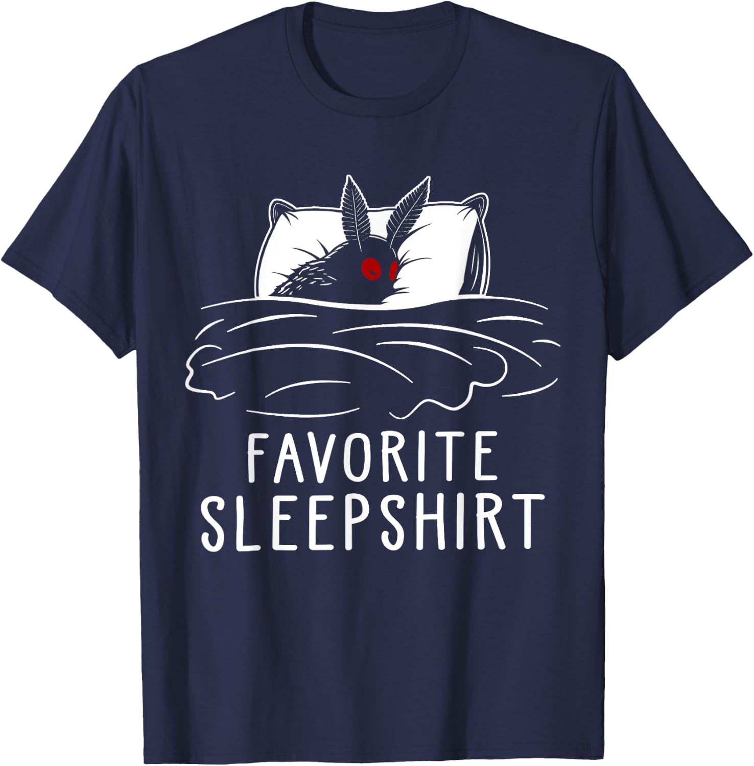 Cryptozoology Mothman Cryptid Favorite Sleep T-Shirt - T-Shirt | Navy