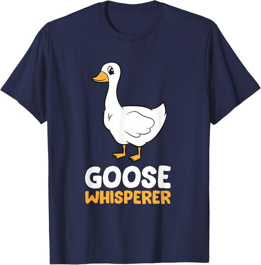 Funny Goose Bird Goose Whisperer Love Goose T-Shirt - T-Shirt | Navy