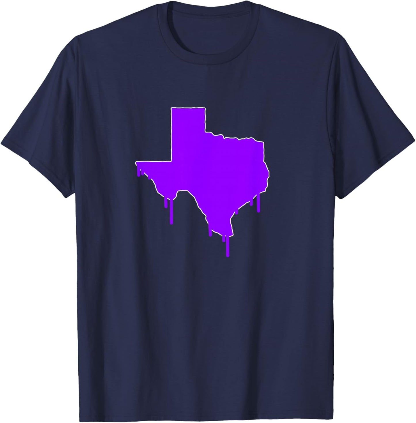 Purple Texas State Drip South Houston TX 713 Slab Lean Screw T-Shirt - T-Shirt | Navy