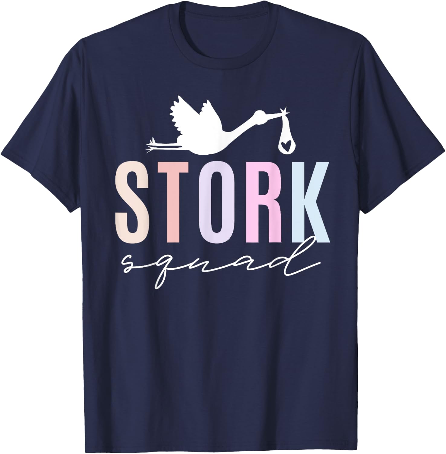 Stork Squad Labor Delivery Nurse Midwife Matching Unit Team T-Shirt - T-Shirt | Navy
