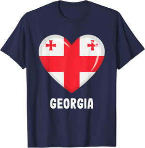 Georgian Flag Jersey T-Shirt - T-Shirt | Navy