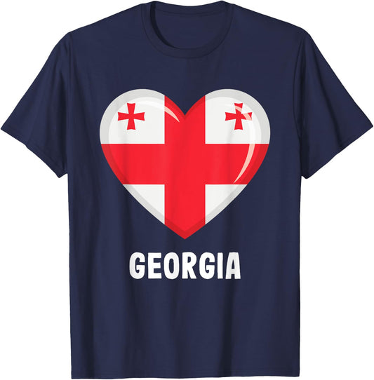 Georgian Flag Jersey T-Shirt - T-Shirt | Navy