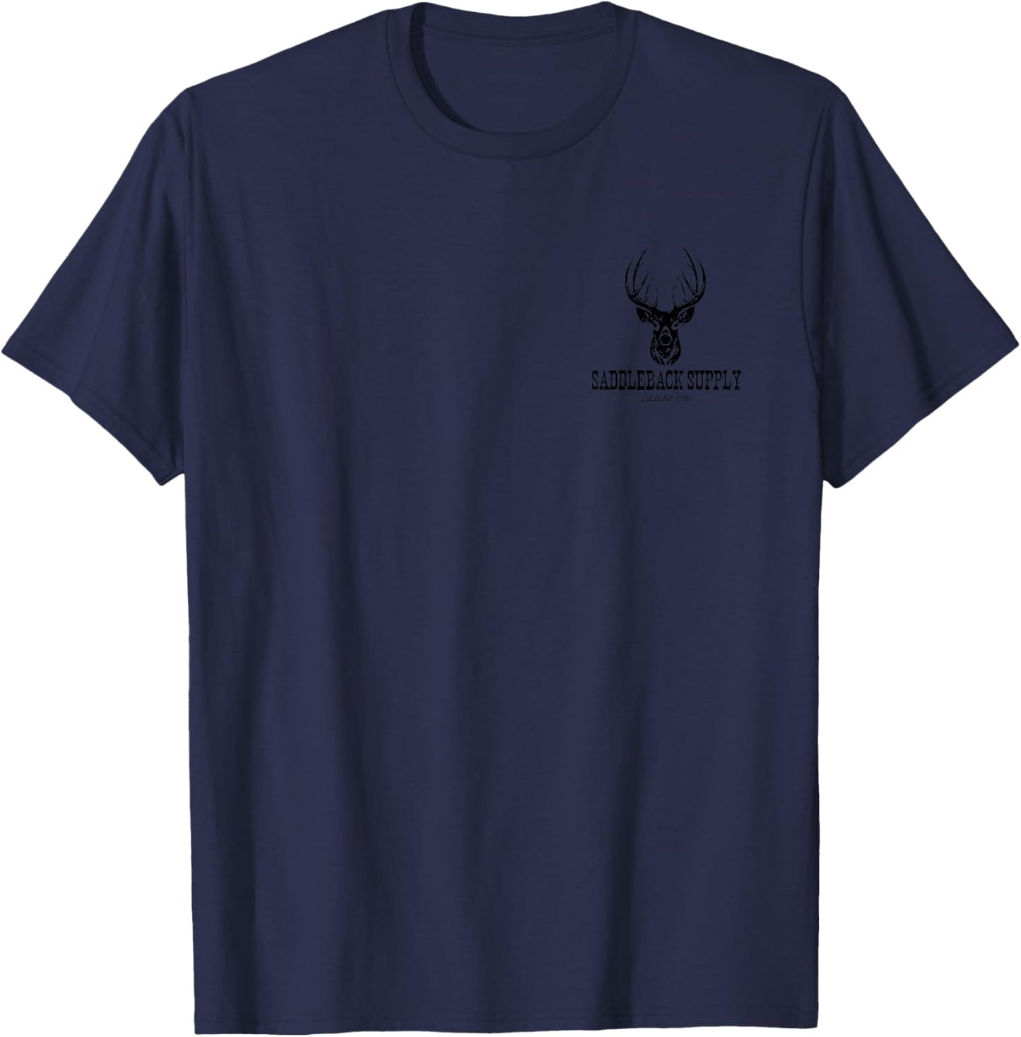 Saddleback Deer Hunting Logo Graphic T-Shirt - T-Shirt | Navy