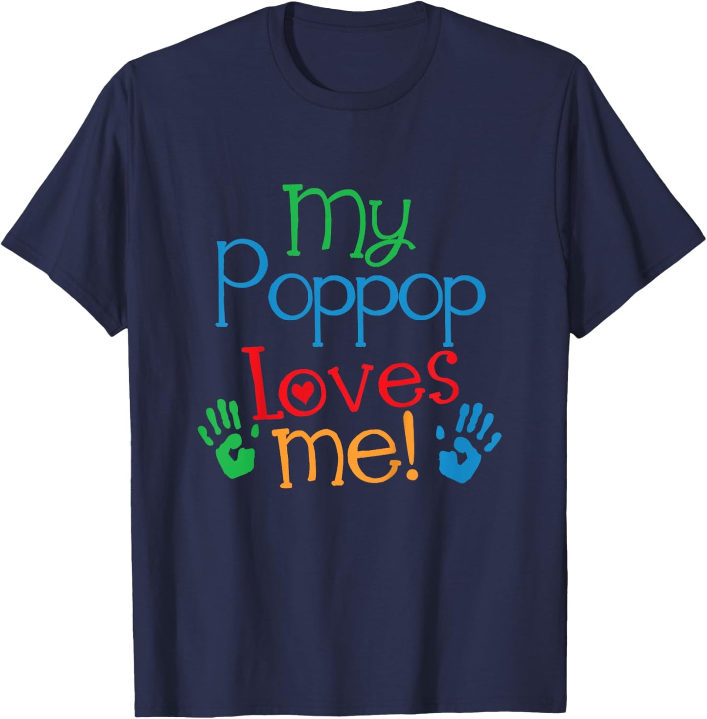 My PopPop Loves Me Grandkids T-Shirt - T-Shirt | Navy
