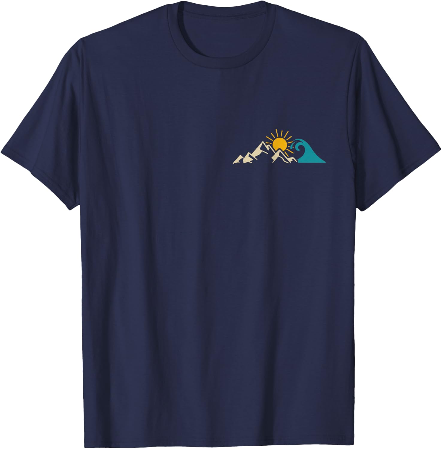 Mountains & Sea Hiking Surfer Climbing Hiker Nature Outdoor T-Shirt - T-Shirt | Navy