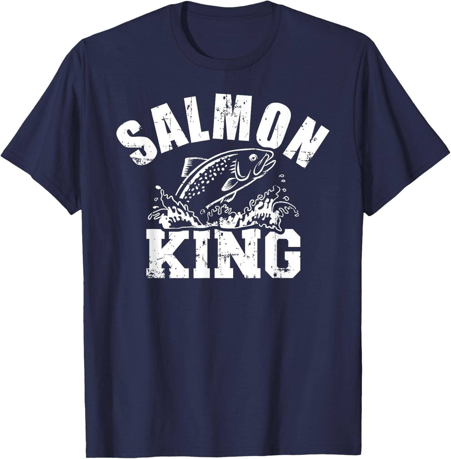 Salmon King Fishing T-Shirt - T-Shirt | Navy