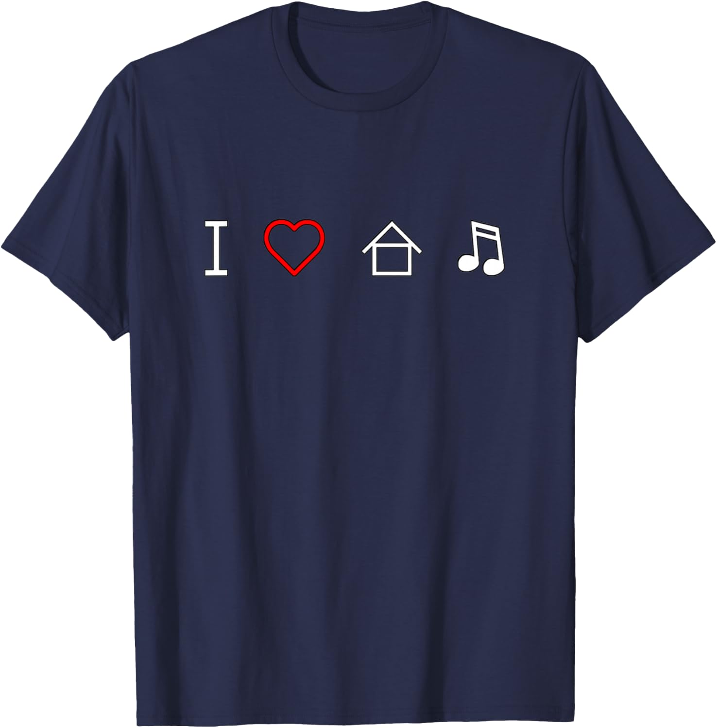 I Heart House Music Icons T-Shirt - T-Shirt | Navy