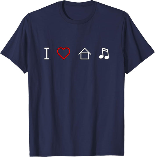 I Heart House Music Icons T-Shirt - T-Shirt | Navy