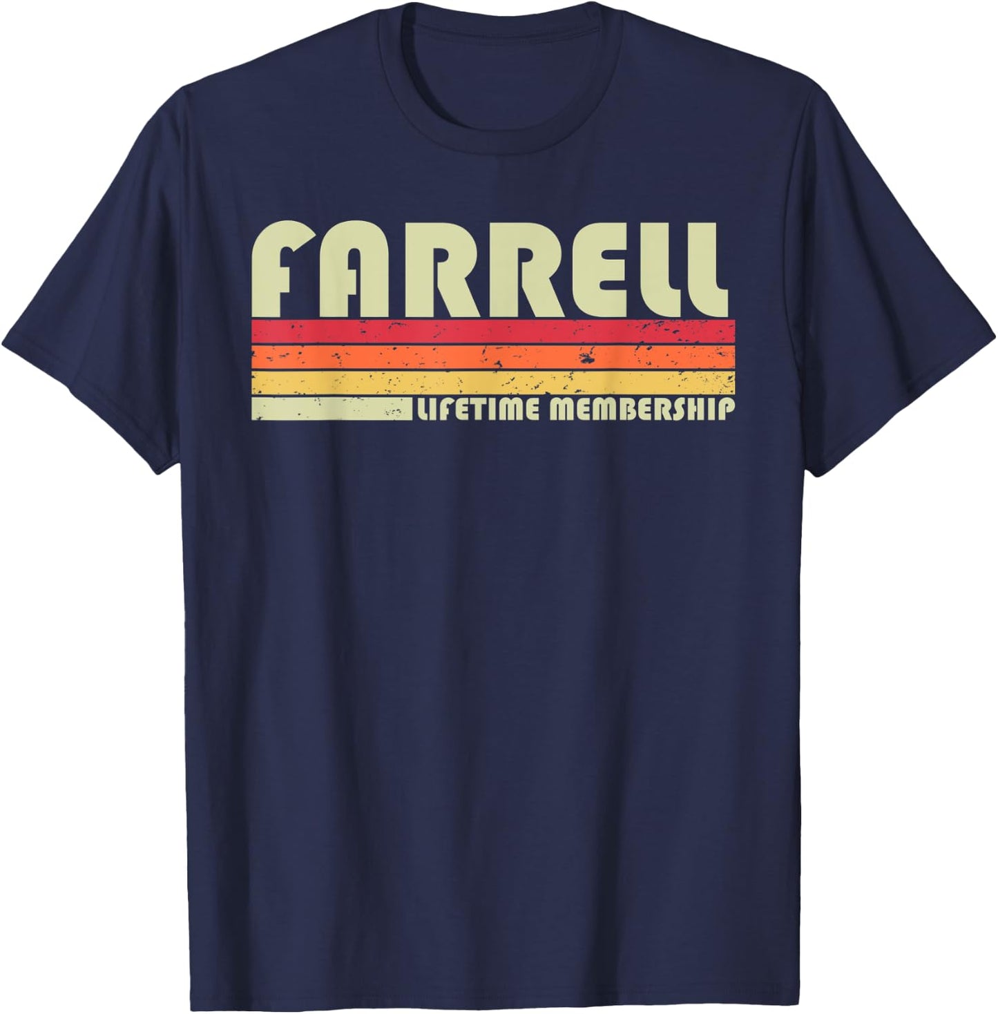 FARRELL Surname Funny Retro Vintage 80s 90s Birthday Reunion T-Shirt - T-Shirt | Navy