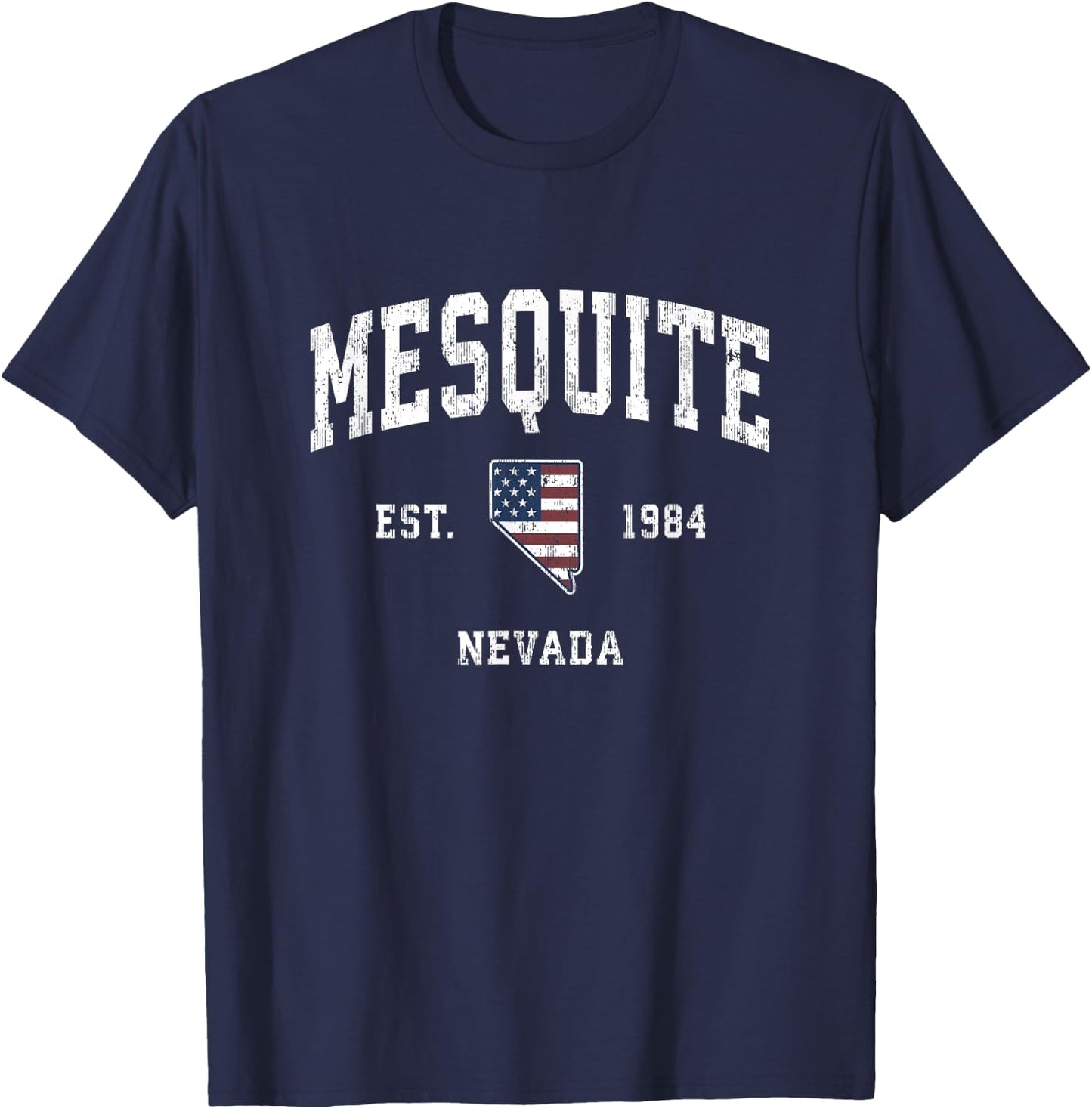 Mesquite Nevada NV Vintage American Flag Sports Design T-Shirt - T-Shirt | Navy