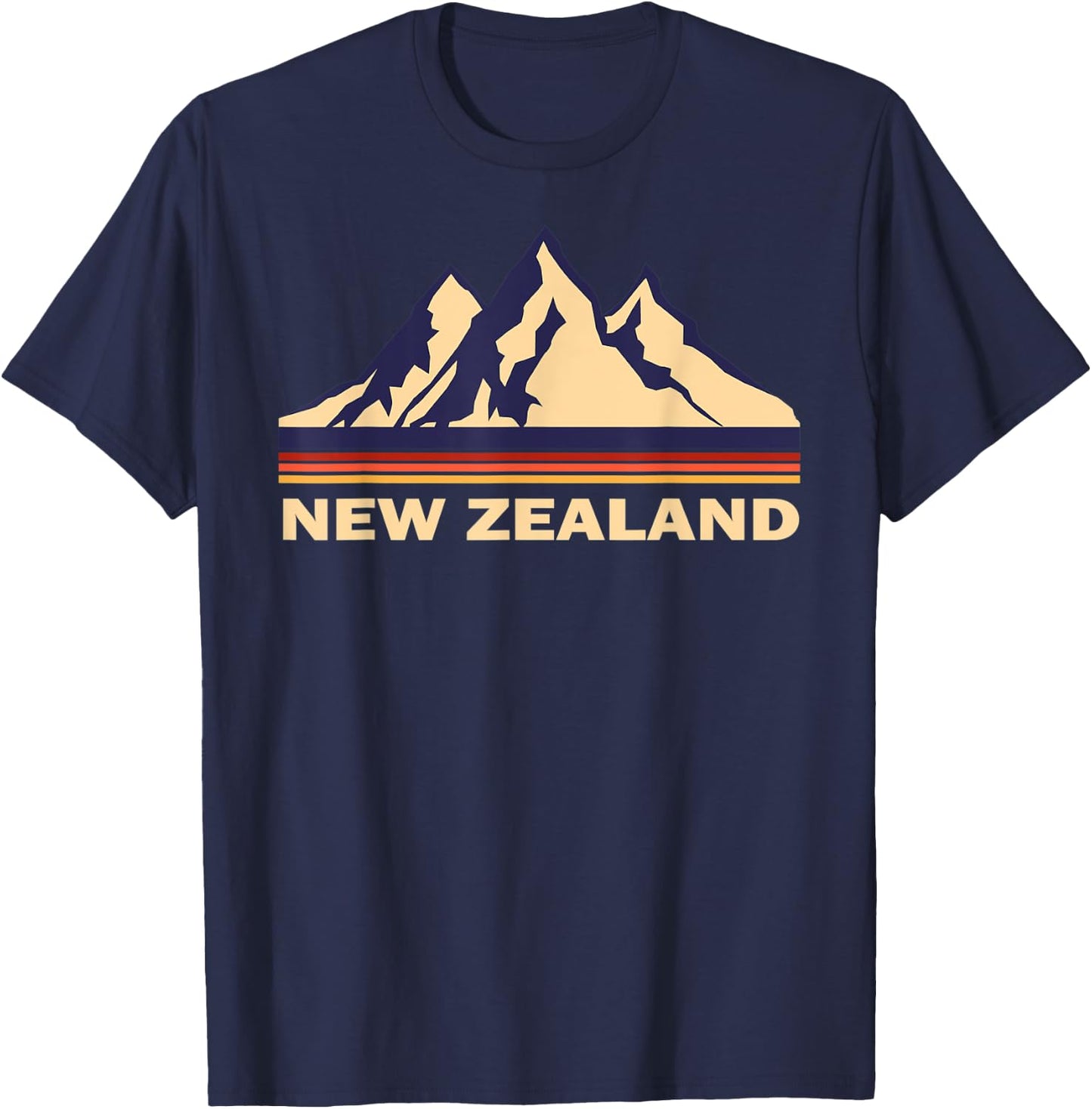 New Zealand Mountains retro T-Shirt - T-Shirt | Navy