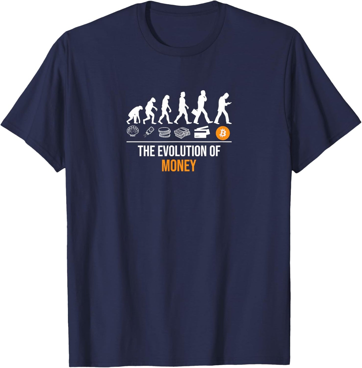 Bitcoin The Evolution of Money T-Shirt - T-Shirt | Navy