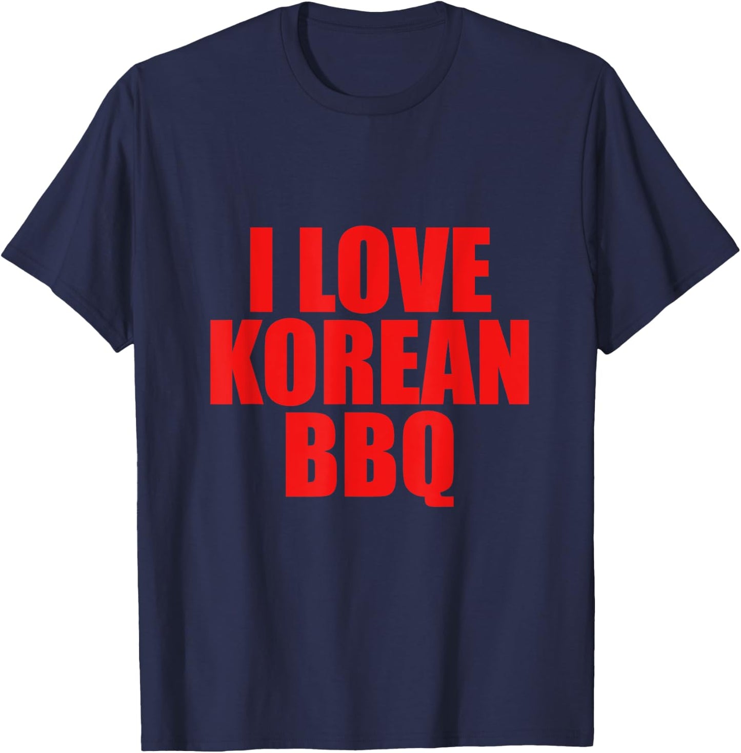 I Love Korean BBQ Asian Traditional Foodie Cuisine Retro T-Shirt - T-Shirt | Navy