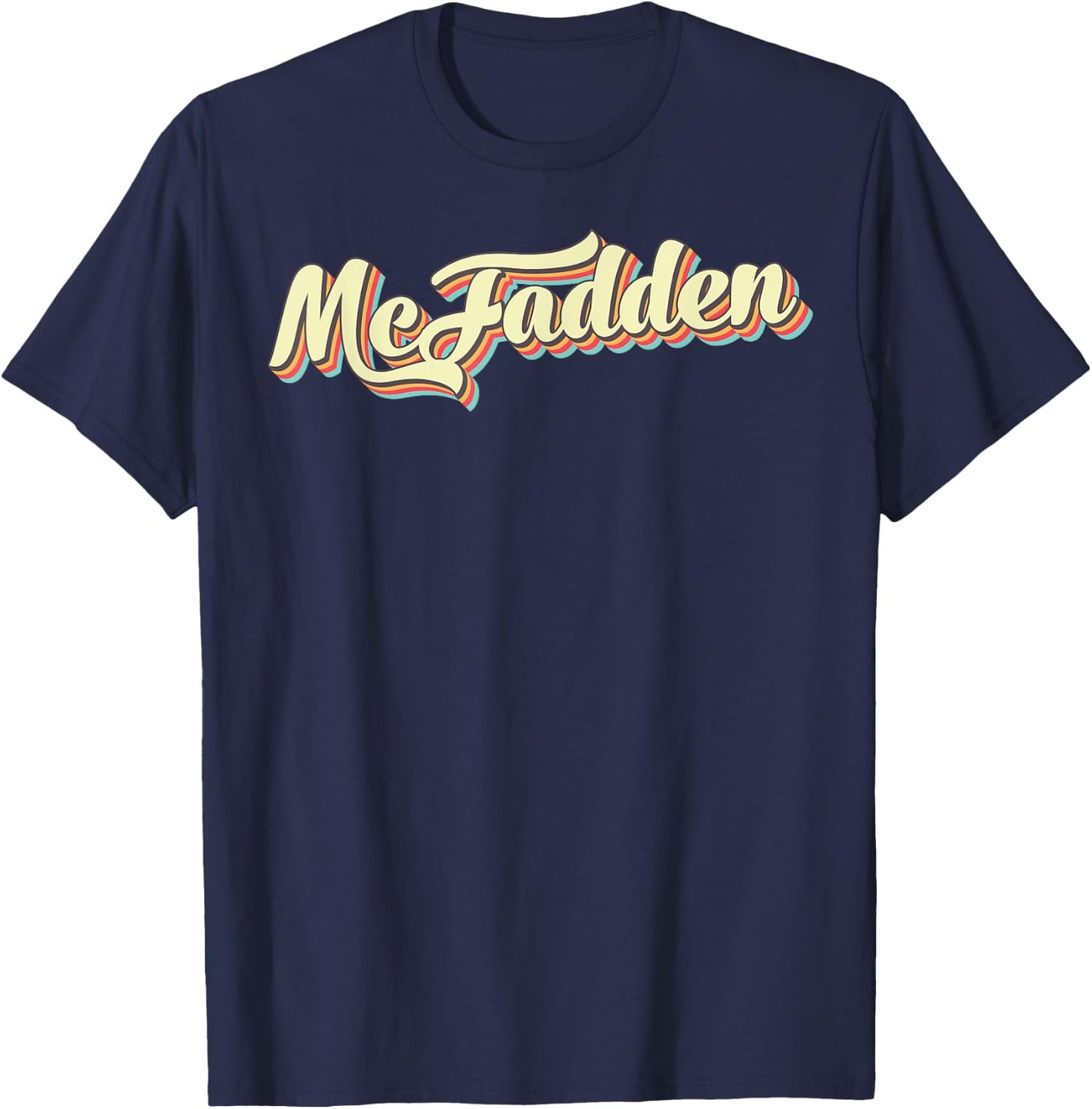McFadden Retro Art Baseball Font Vintage T-Shirt - T-Shirt | Navy