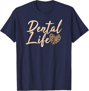 Dental Life Dentist Graduation Dental Hygiene 2021 Cheetah T-Shirt - T-Shirt | Navy