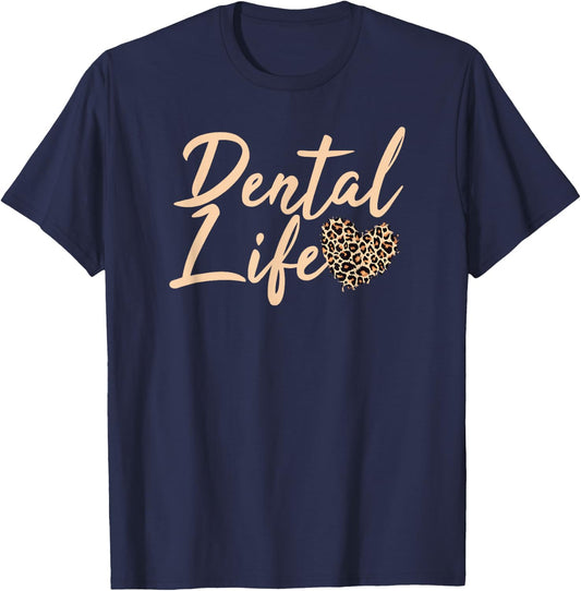 Dental Life Dentist Graduation Dental Hygiene 2021 Cheetah T-Shirt - T-Shirt | Navy
