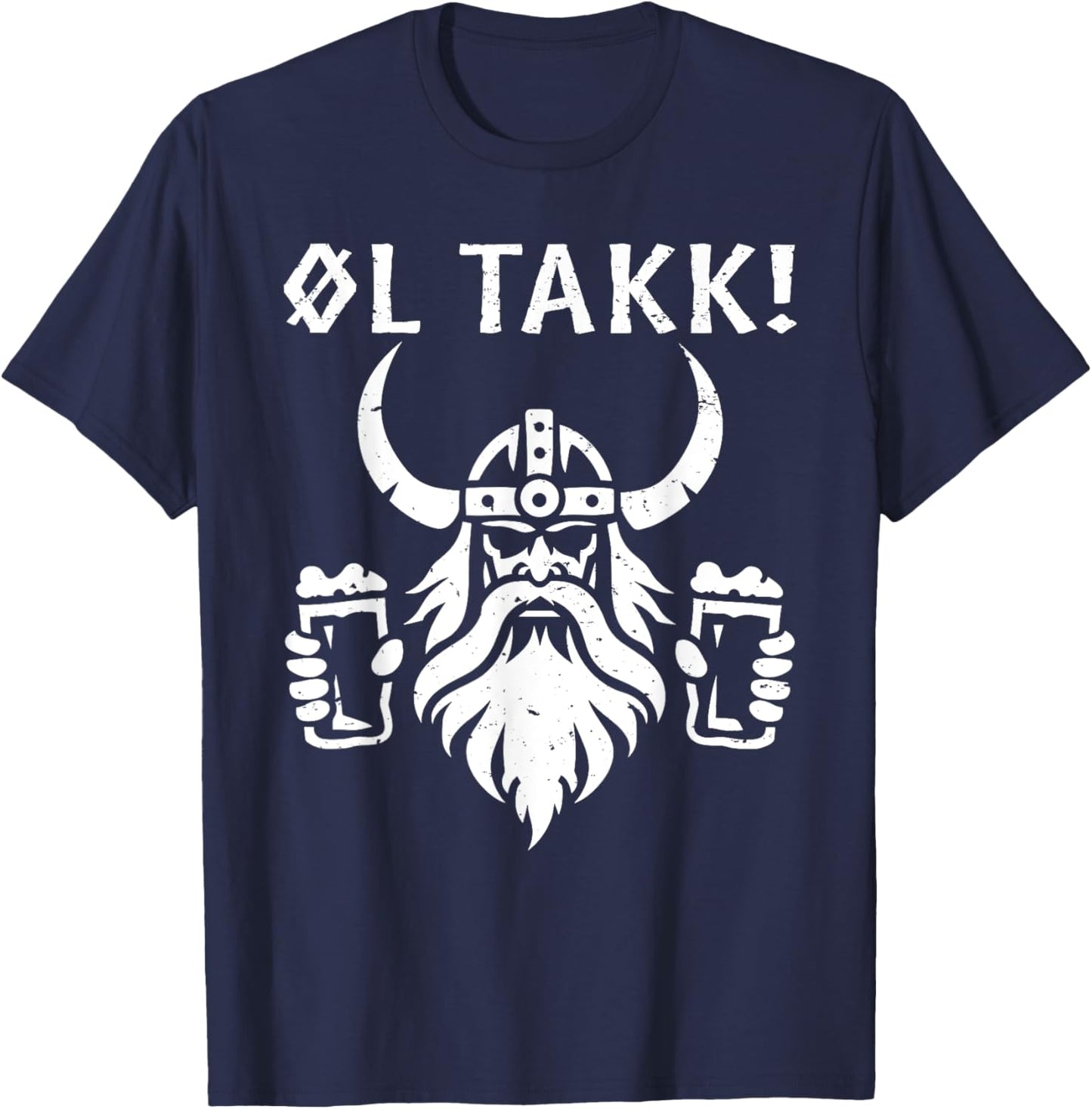 Ol Takk Norway Aka Viking Mer Ol Norge Nordic Scandinavian T-Shirt - T-Shirt | Navy