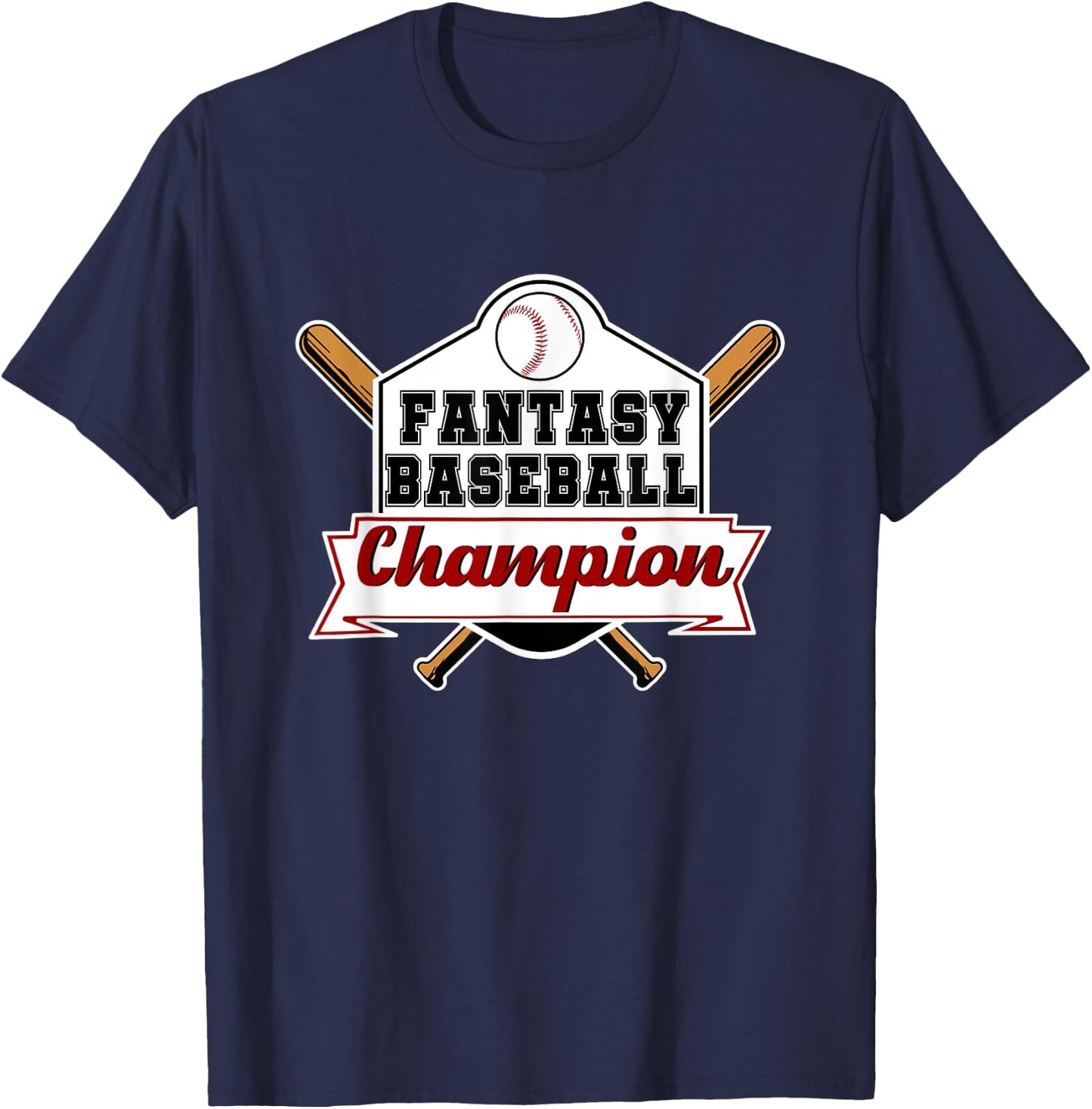 Fantasy Baseball Champion T-Shirt - T-Shirt | Navy