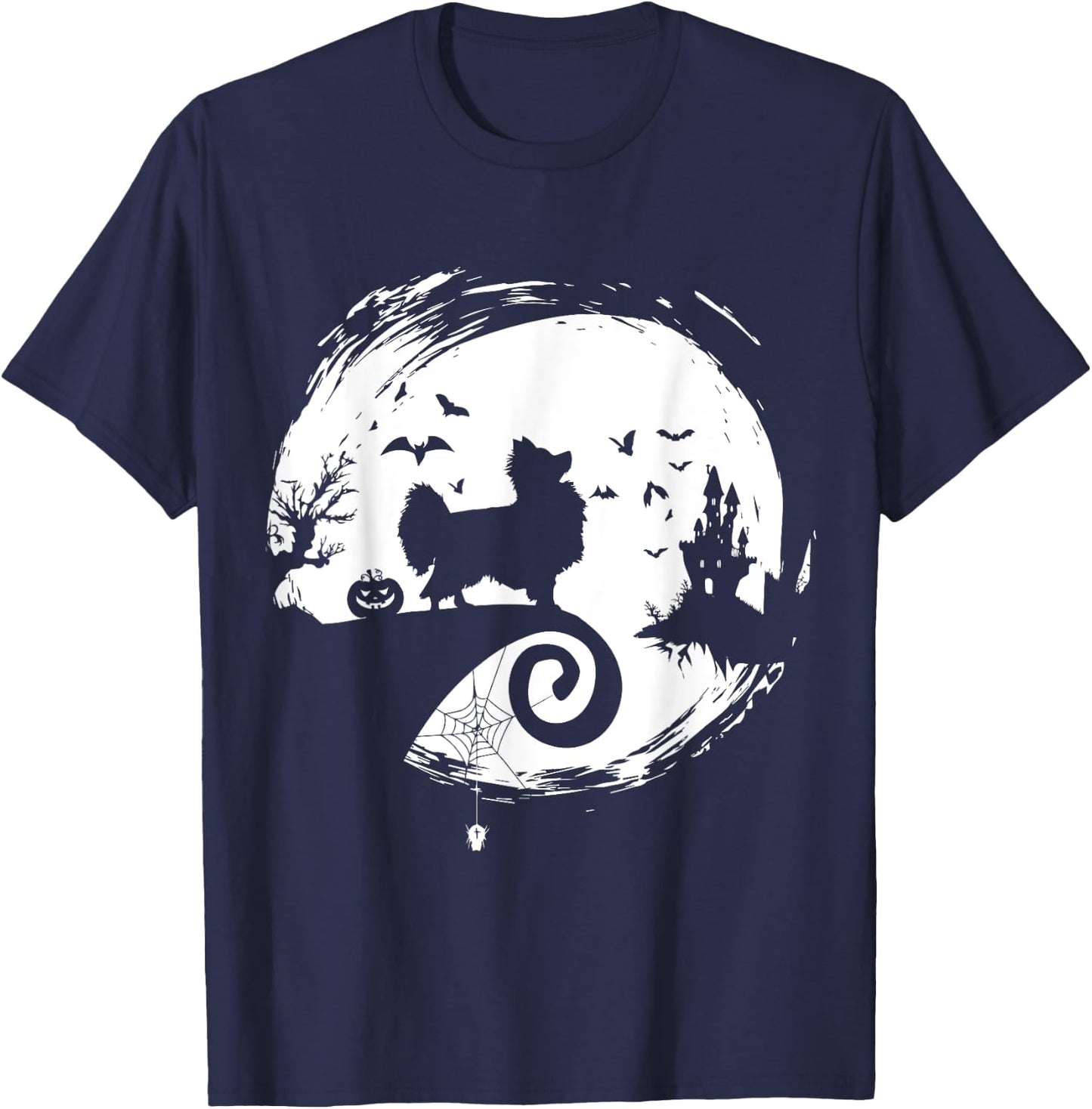 Papillon Halloween Costume Moon Silhouette Horror Creepy T-Shirt - T-Shirt | Navy