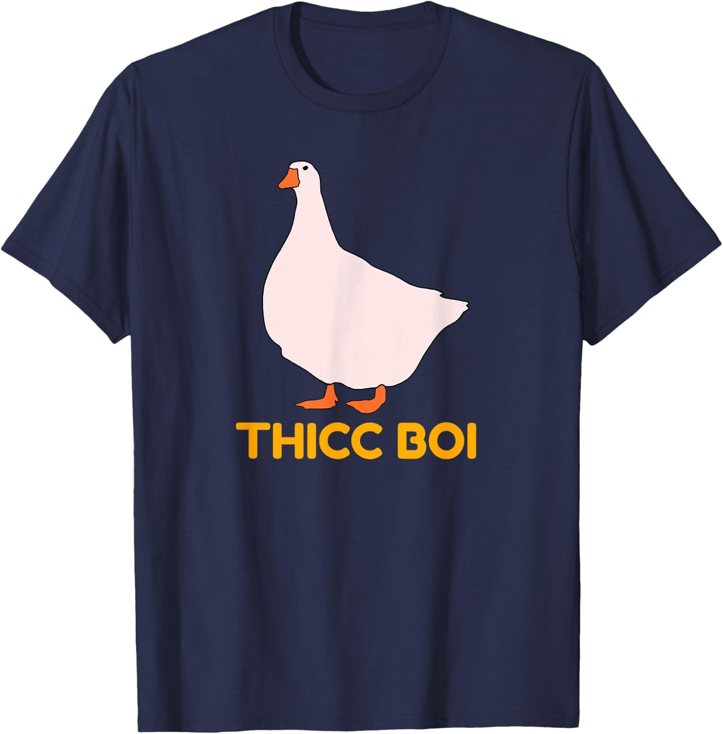 Funny Chunky Animal Chonky Goose Thicc Boi T-Shirt - T-Shirt | Navy
