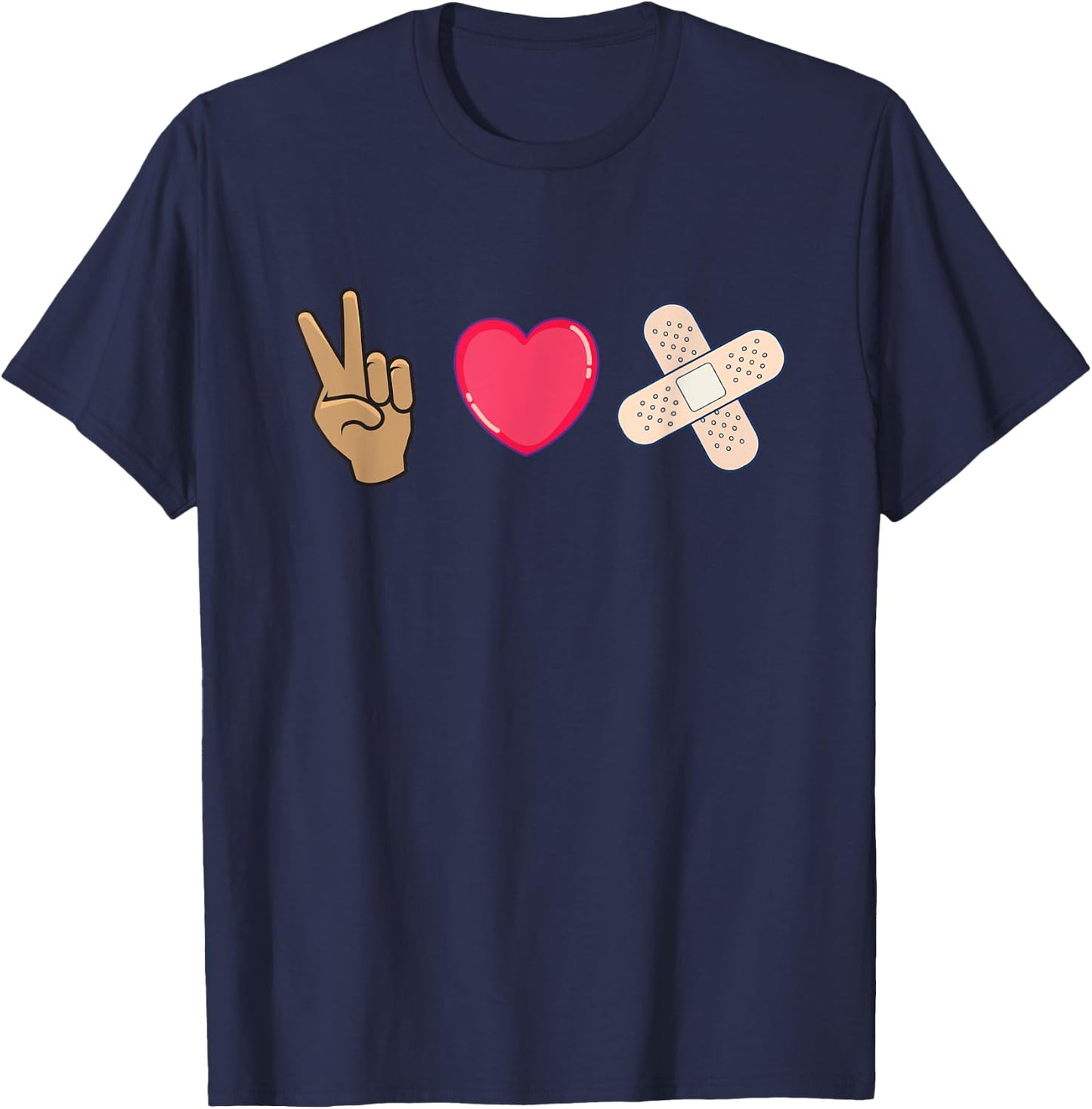 Peace Love Wound Care Nurse RN Appreciation Gifts T-Shirt - T-Shirt | Navy