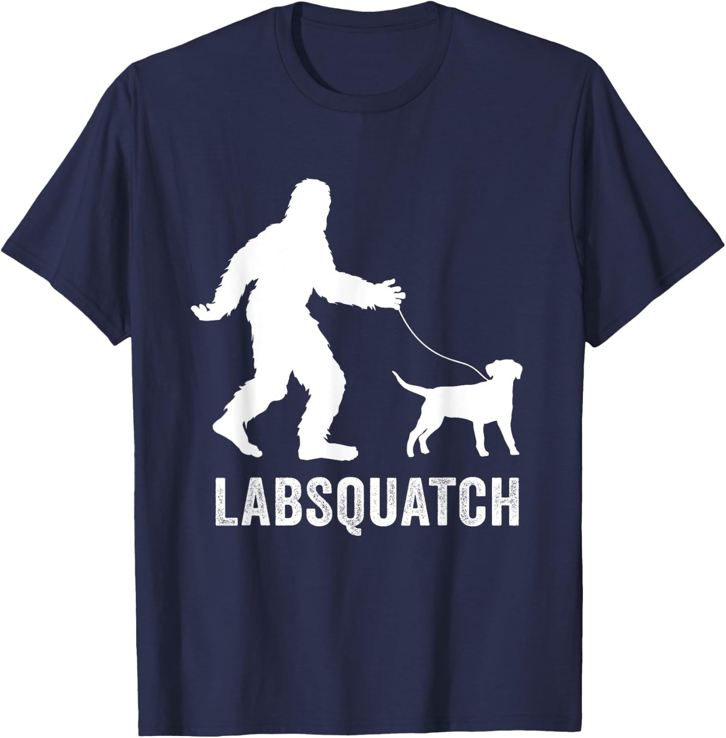 Labrador Retriever Funny Sasquatch Gifts | Bigfoot & Dogs T-Shirt - T-Shirt | Navy