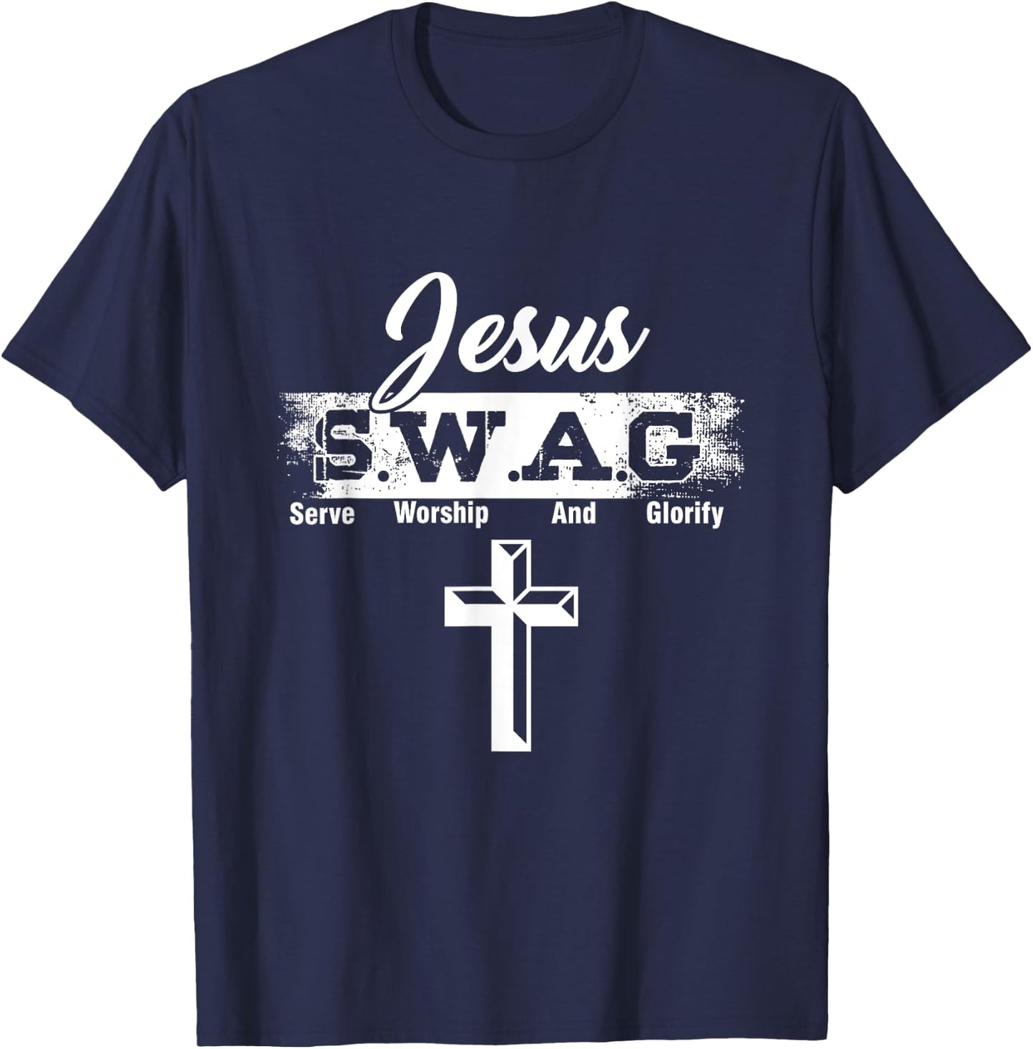 Christ Christianity Jesus Christ Swag Serve Praying Faith T-Shirt - T-Shirt | Navy