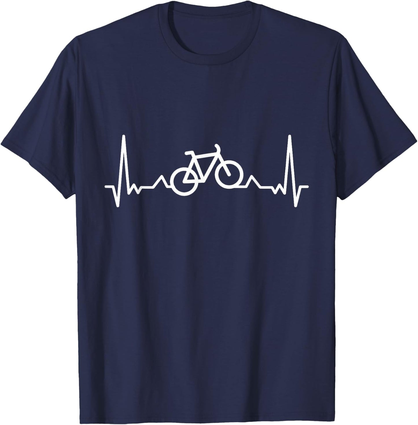 Bicycle Heartbeat Bike & Cycling Gift T-Shirt - T-Shirt | Navy