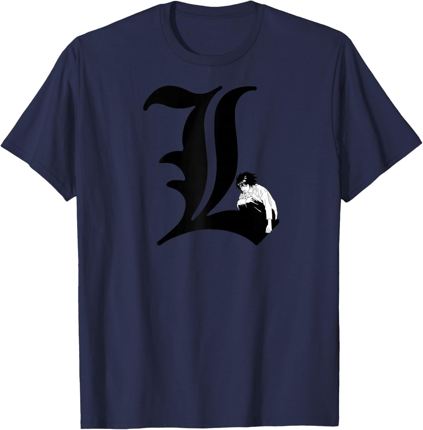 Death Note L Symbol Anime Raglan Baseball T-Shirt - T-Shirt | Navy