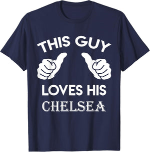 This guy loves his CHELSEA gift valentine heart belongs 3 T-Shirt - T-Shirt | Navy
