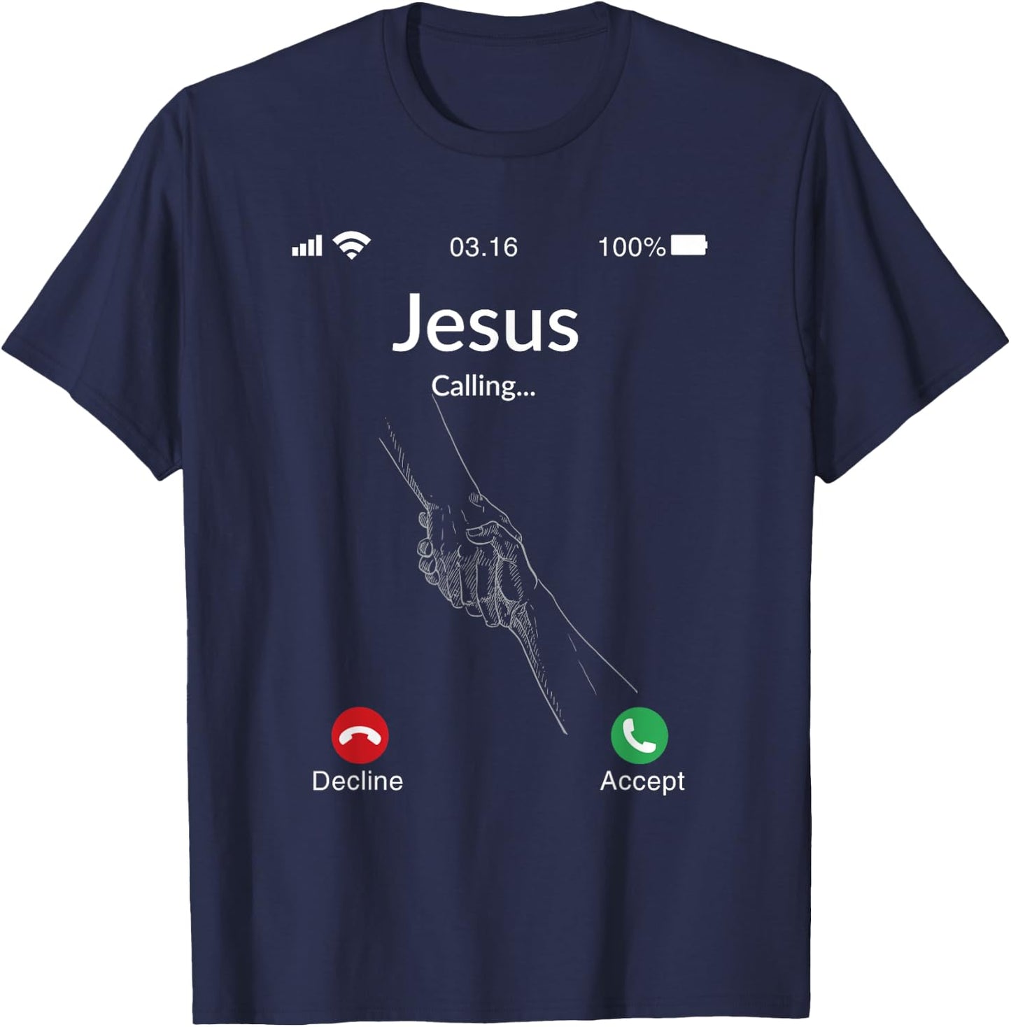 Christian Gift Jesus Is Calling T-Shirt - T-Shirt | Navy