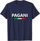 Pagani Italy Italian Italia Flag Country Travel Vacation T-Shirt - T-Shirt | Navy