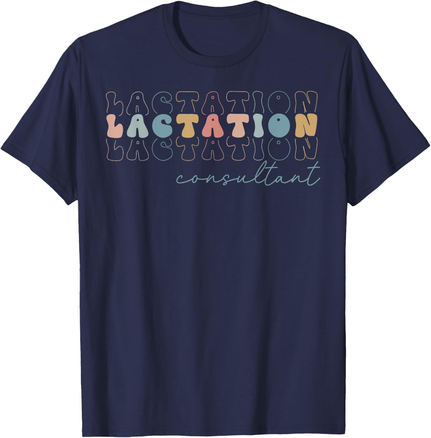 Retro Lactation Consultant IBCLC Breastfeeding Birth Worker T-Shirt - T-Shirt | Navy