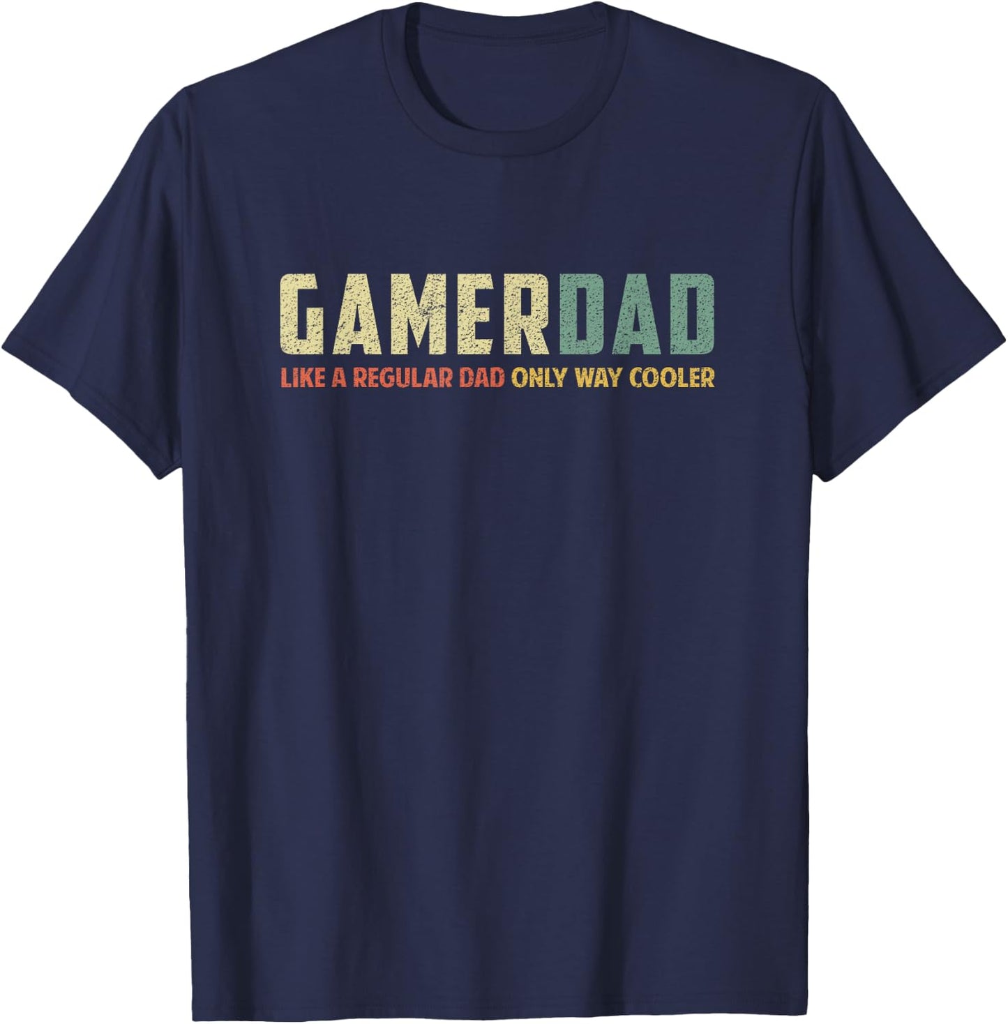 Funny Gamer Dad Shirt Retro Father's Day Christmas Dad Gift T-Shirt - T-Shirt | Navy