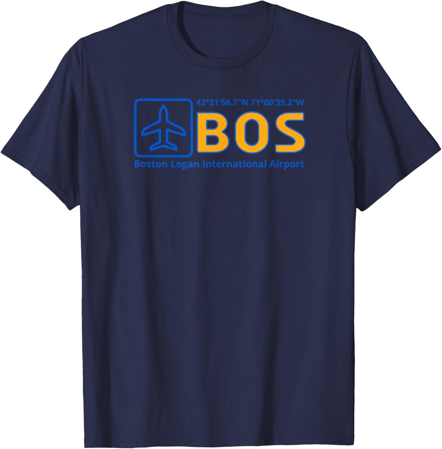Boston Logan International Airport BOS Airport Area Code 617 T-Shirt - T-Shirt | Navy