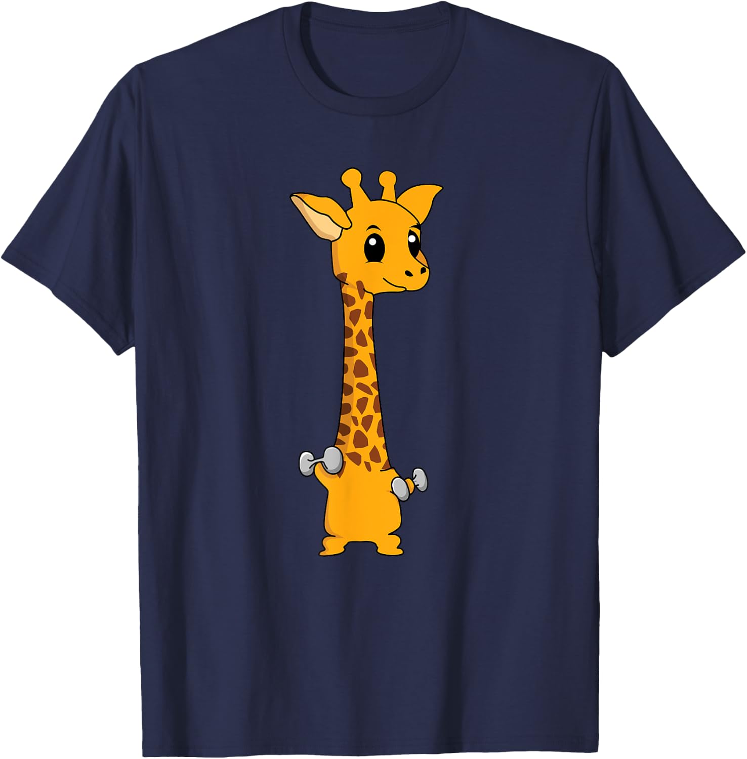 Funny Giraffe Camelopard Lifting Gym Motivation T-Shirt - T-Shirt | Navy