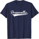 BRONXVILLE Baseball Vintage Retro Font T-Shirt - T-Shirt | Navy