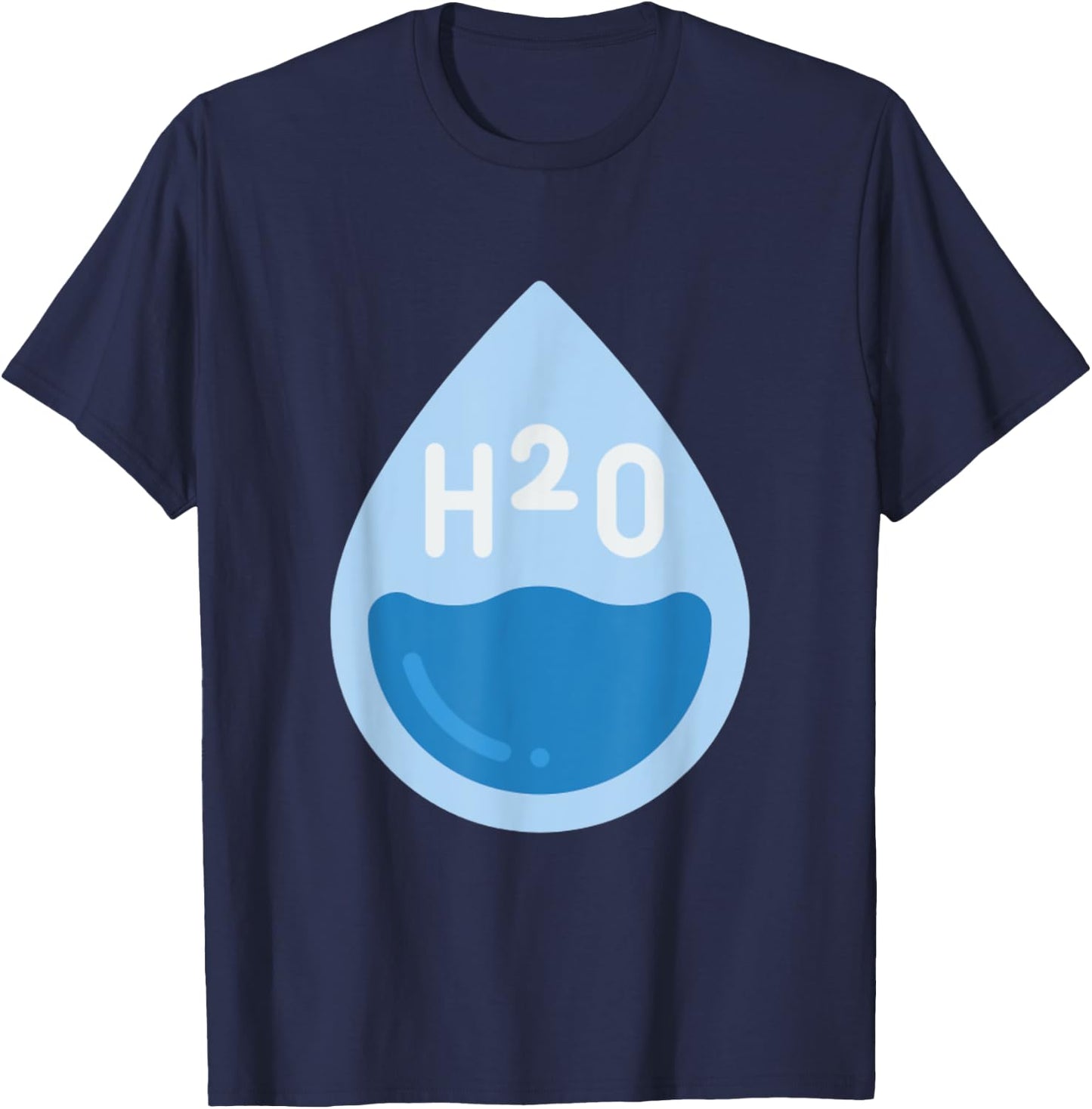 Water Droplet Waterdrop Raindrop Water Lover Hydration T-Shirt - T-Shirt | Navy