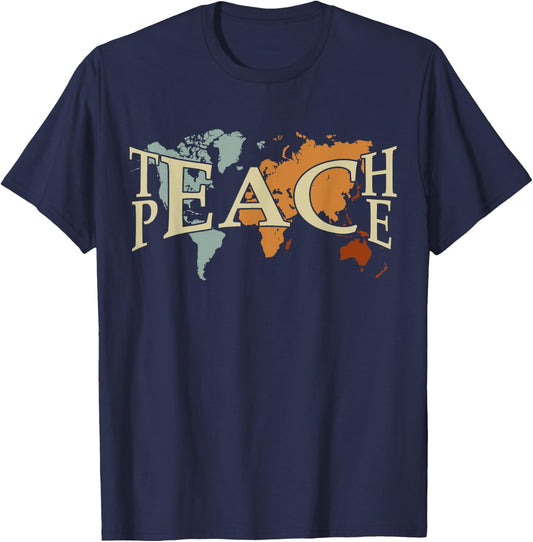 Teach Peace for teachers and educators, counselor T-Shirt - T-Shirt | Navy